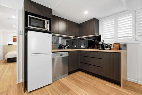 Gingers Villa | Private kitchen | Fridge, microwave, stovetop, espresso maker