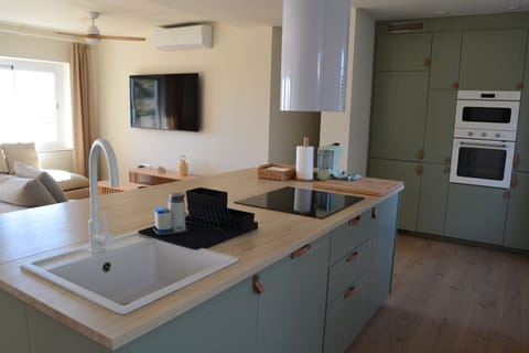 Deluxe Apartment | Private kitchen | Full-size fridge, microwave, dishwasher, toaster