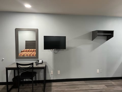 Desk, laptop workspace, free WiFi, bed sheets