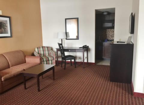 Suite, 2 Queen Beds, Non Smoking, Kitchenette | Living room | TV