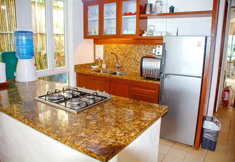 Villa | Private kitchen | Mini-fridge, oven, cookware/dishes/utensils