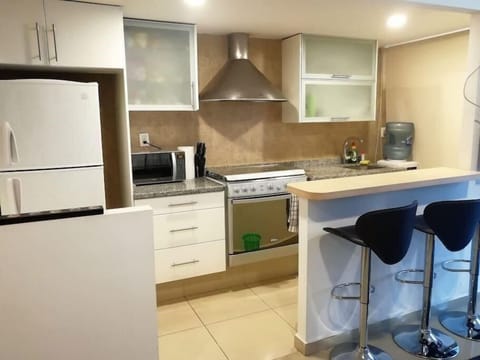 Apartment | Private kitchen | Full-size fridge, microwave, oven, toaster