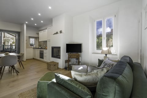 Apartment | Living area | 32-inch Smart TV with cable channels, fireplace