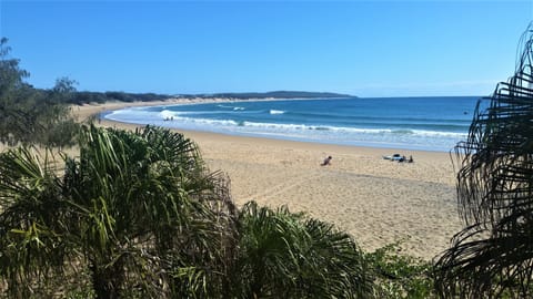 On the beach, white sand