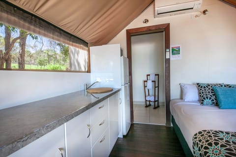 Oceanview Safari Tent | Private kitchenette | Fridge, microwave, electric kettle, toaster