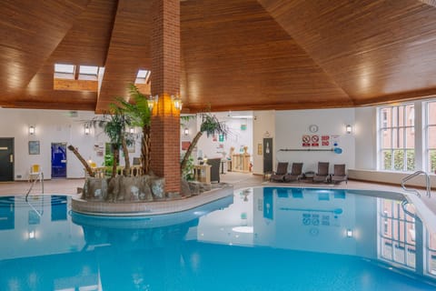 Indoor pool, open 7:30 AM to 8:30 PM, sun loungers