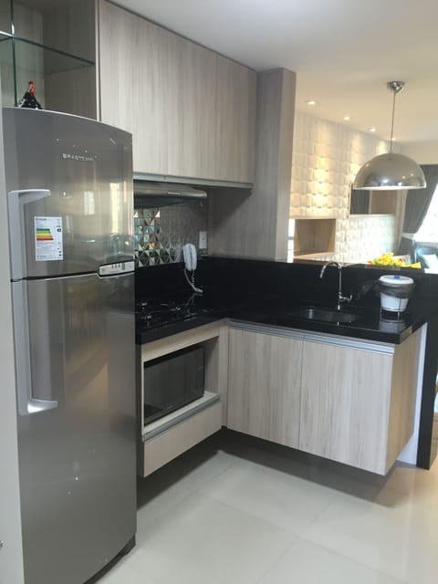 Deluxe Apartment, 2 Bedrooms | Private kitchen | Fridge, microwave, oven