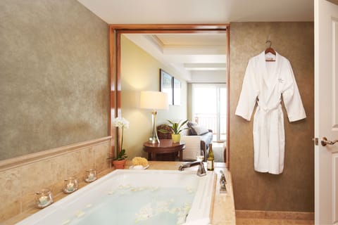 One Bedroom Suite Full Ocean View | Bathroom | Designer toiletries, hair dryer, slippers, towels