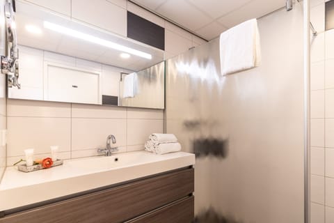 Eco-friendly toiletries, hair dryer, towels