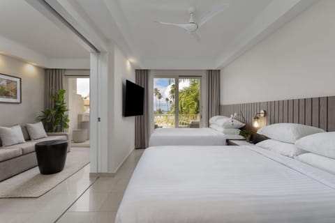 Deluxe Villa, Ocean View (2 Queen Beds) | Premium bedding, pillowtop beds, in-room safe, blackout drapes