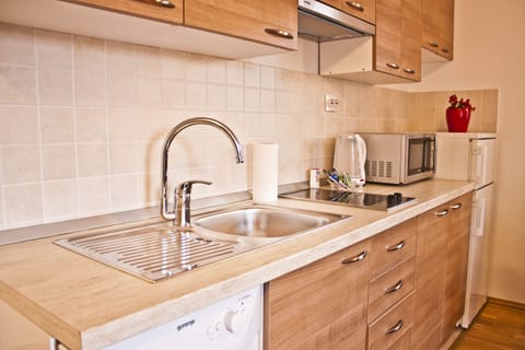 Superior Apartment, 1 Bedroom, Balcony | Private kitchenette | Fridge, stovetop, electric kettle, toaster