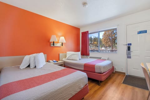 Desk, laptop workspace, blackout drapes, free WiFi