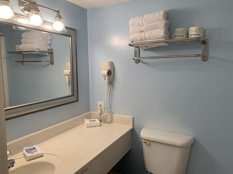 Room, 1 Queen Bed, Balcony, Ocean View | Bathroom | Combined shower/tub, hair dryer, towels, soap