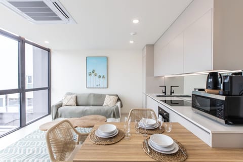 Condo with amazing view | Private kitchen | Full-size fridge, microwave, oven, stovetop