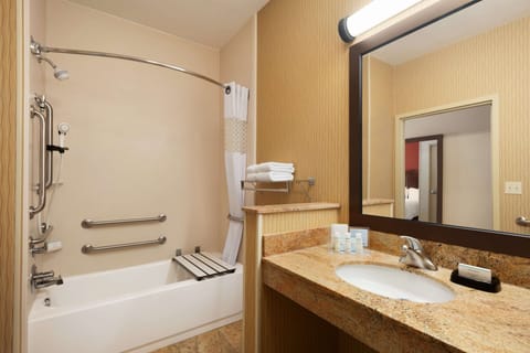 Room, 2 Queen Beds, Accessible, Non Smoking | Bathroom | Combined shower/tub, free toiletries, hair dryer, towels