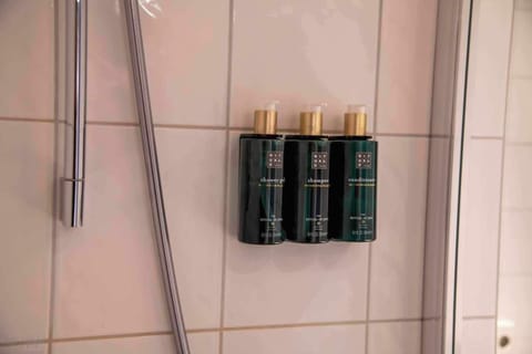 Shower, eco-friendly toiletries, hair dryer, slippers