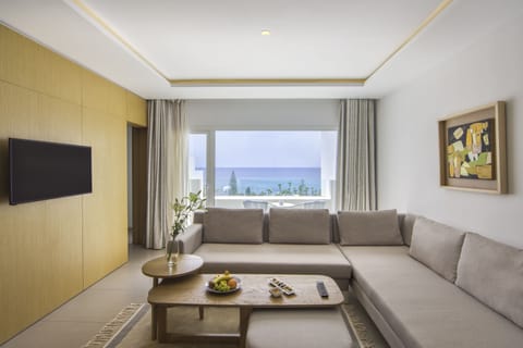 Junior Suite, 1 King Bed, Sea View | Living area | 42-cm LCD TV with satellite channels, TV