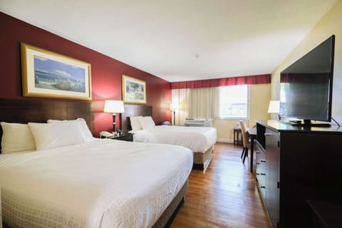 2 Queen Courtyard View | Premium bedding, individually decorated, individually furnished, desk