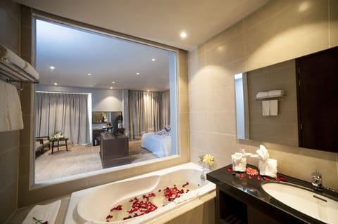 Deluxe Double Room | Bathroom | Free toiletries, hair dryer, towels