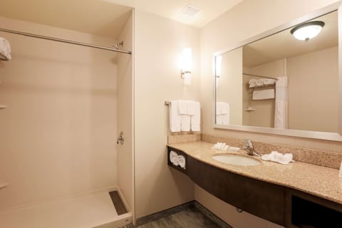 Junior Suite, 1 King Bed | Bathroom | Designer toiletries, hair dryer, towels, soap