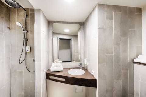 Double Room | Bathroom | Shower, hair dryer, towels, soap