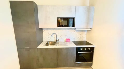 Comfort Apartment | Private kitchen | Full-size fridge, microwave, oven, stovetop