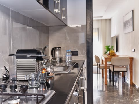 Standard Apartment | Private kitchen | Fridge, oven, stovetop, espresso maker