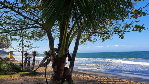 On the beach, white sand