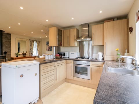 Fridge, dishwasher, electric kettle, toaster