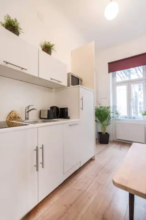 Apartment (12) | Private kitchen | Full-size fridge, oven, stovetop, electric kettle