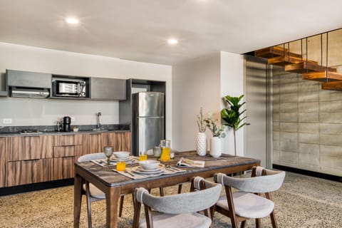 Premium Duplex Loft | Private kitchen | Full-size fridge, microwave, stovetop, espresso maker