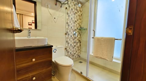 Deluxe Room | Bathroom | Shower, rainfall showerhead, free toiletries, slippers