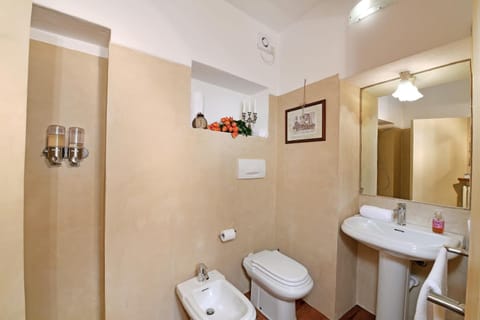 Shower, free toiletries, hair dryer, bidet