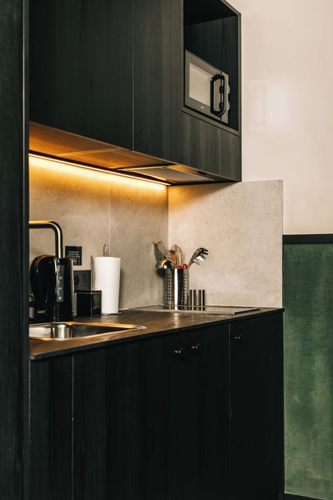 Deluxe Studio | Private kitchenette | Fridge, microwave, stovetop, electric kettle