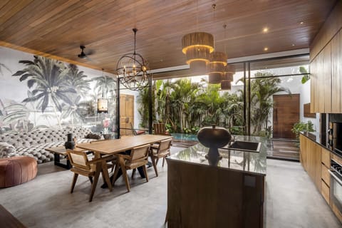 Deluxe Villa, 3 Bedrooms, Balcony, Pool View | Private kitchen | Fridge, microwave, oven, stovetop