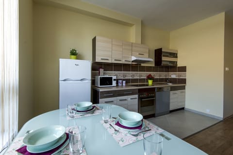 Superior Apartment, 1 Bedroom | Private kitchen | Fridge, microwave, stovetop, dishwasher