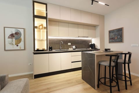 Royal Apartment | Private kitchen | Full-size fridge, oven, toaster, freezer