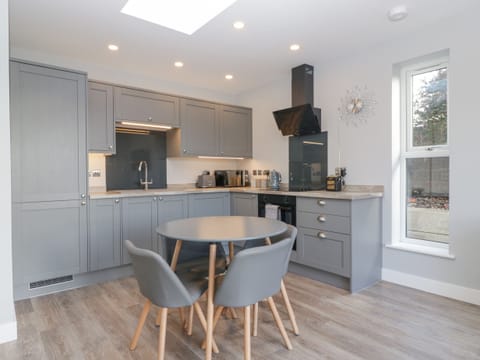 Fridge, dishwasher, electric kettle, toaster