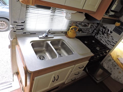 Great kitchen with flip up counter extension