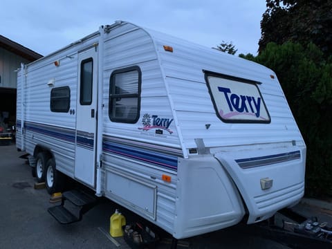 Your home away from home is this 22 ft bumper pull Terry trailer that sleeps 5-6.  It is a cozy cabin on wheels.