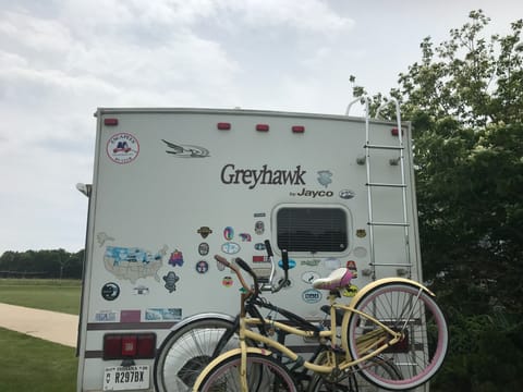 Bike rack holds two bikes