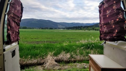 The view from the breakfast table. Freedom Flight Park in Lumby, BC.