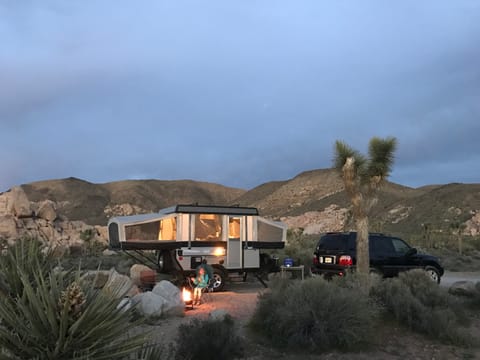What I love most about my trailer... its not an eye sore in the beautiful landscape of Ryan Campground, Joshua tree