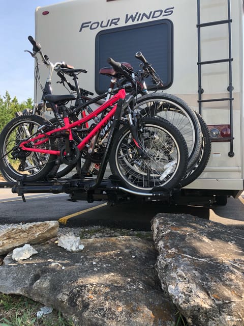 Two bike and four bike racks available with rental for an additional fee.