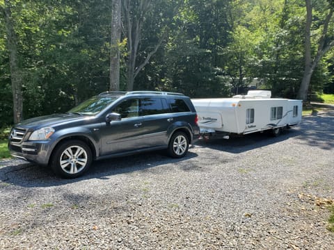 Low profile when collapsed for easier towing.  Delivery available up to 75 miles from Asheville, NC. 