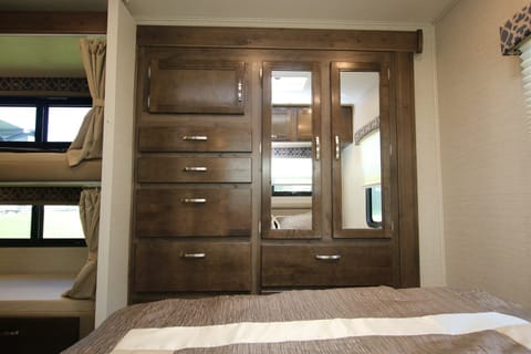 Master closet and drawers.