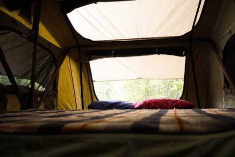 Inside tent