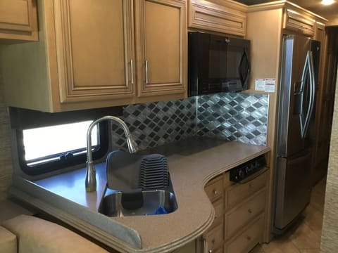 Sink and Microwave Convection oven, gas stove