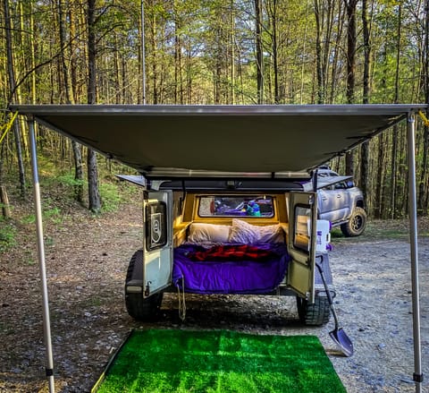 Queen sized mattress, lights, plugs for your phones/camera, and a beautiful place to sleep!