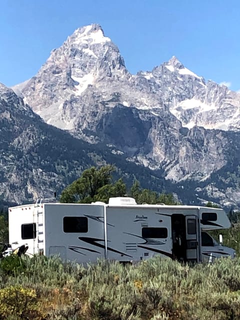 Grand Tetons in the background.  